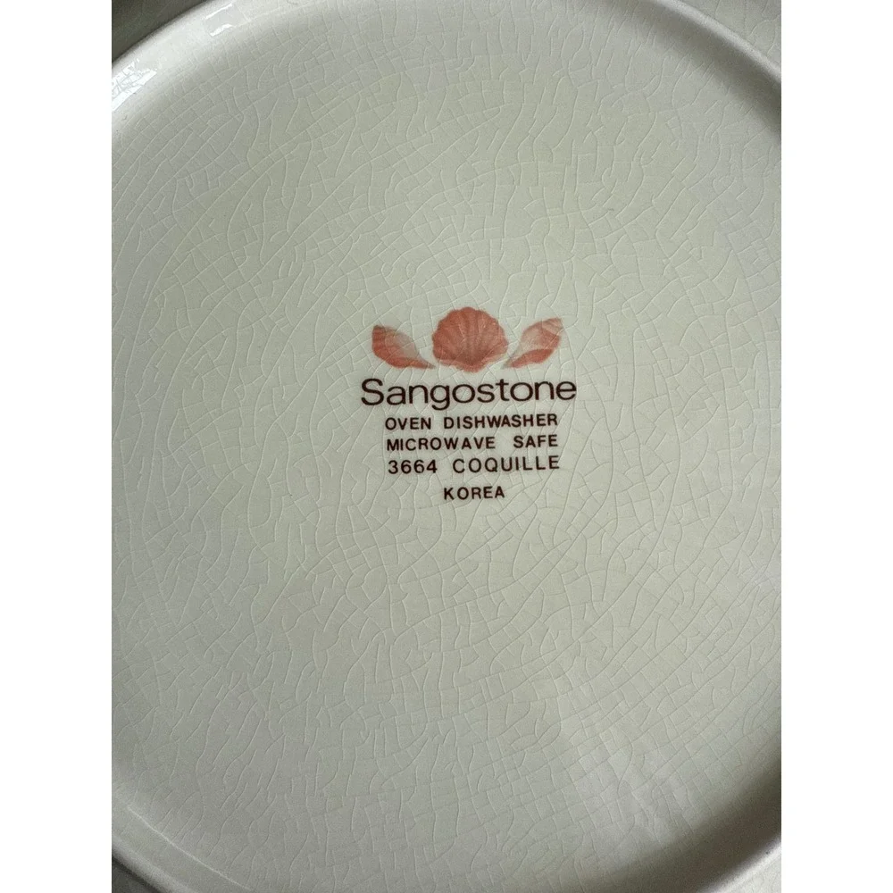 Sangostone Coquille Seashell Chop Plate Vintage Coastal Pink Stoneware 12" - Picture 4 of 4